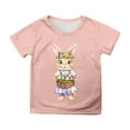 thumbnail image 4 of Shirts for Boys Girls Easter Shirt Crewneck Short Sleeve Cute Bunny Letter Print Boys Graphic Tees Girls White Shirt for Girls 4-5 Years, 4 of 4
