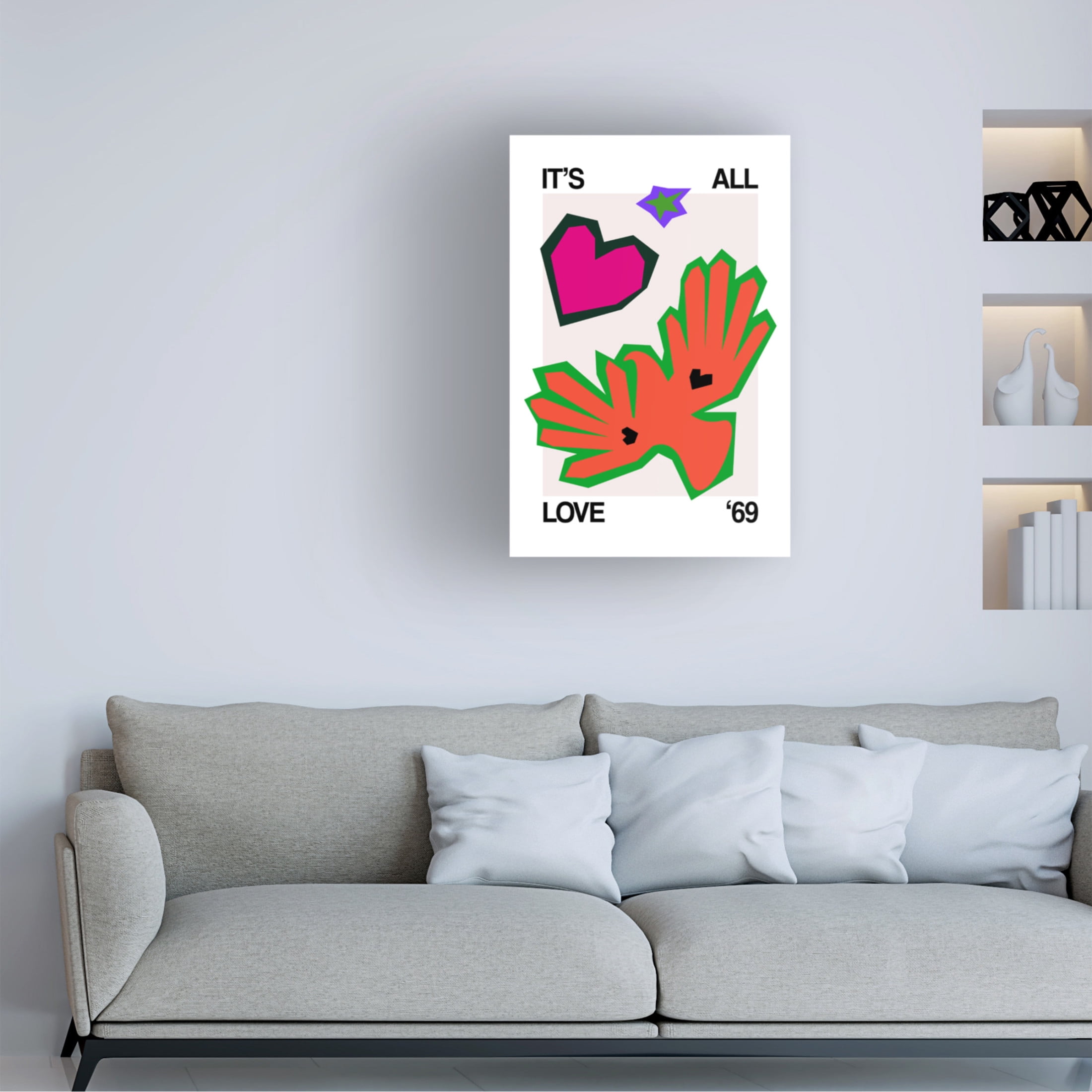 Trademark Fine Art Frances Collett It's All Love '69 Bird Orange Canvas Wall Art