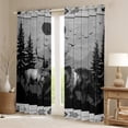 thumbnail image 2 of jejeloiu Wildlife Animals Elk Blackout Curtains Set of 2 (52x84 Each),Rustic Farmhouse Cabin Window Curtains,Gray Black Curtains and Drapes For Men Women,Super Cozy Room Decor, 2 of 6
