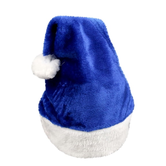 NOKIO Unisex Santa Hats for Adults, Blue Santa Hats Christmas Blue Santa Hat for Adults with White Cuffs Santa Hats Bulk Non-woven Christmas Caps for Christmas New Year Party Supplies