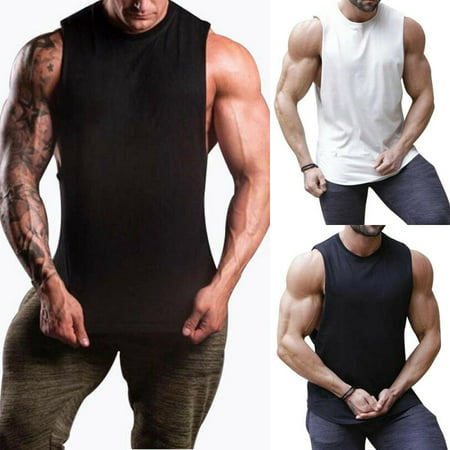 Gym Mens Muscle Sleeveless Tank Top Tee Shirt Bodybuilding Sport Fitness