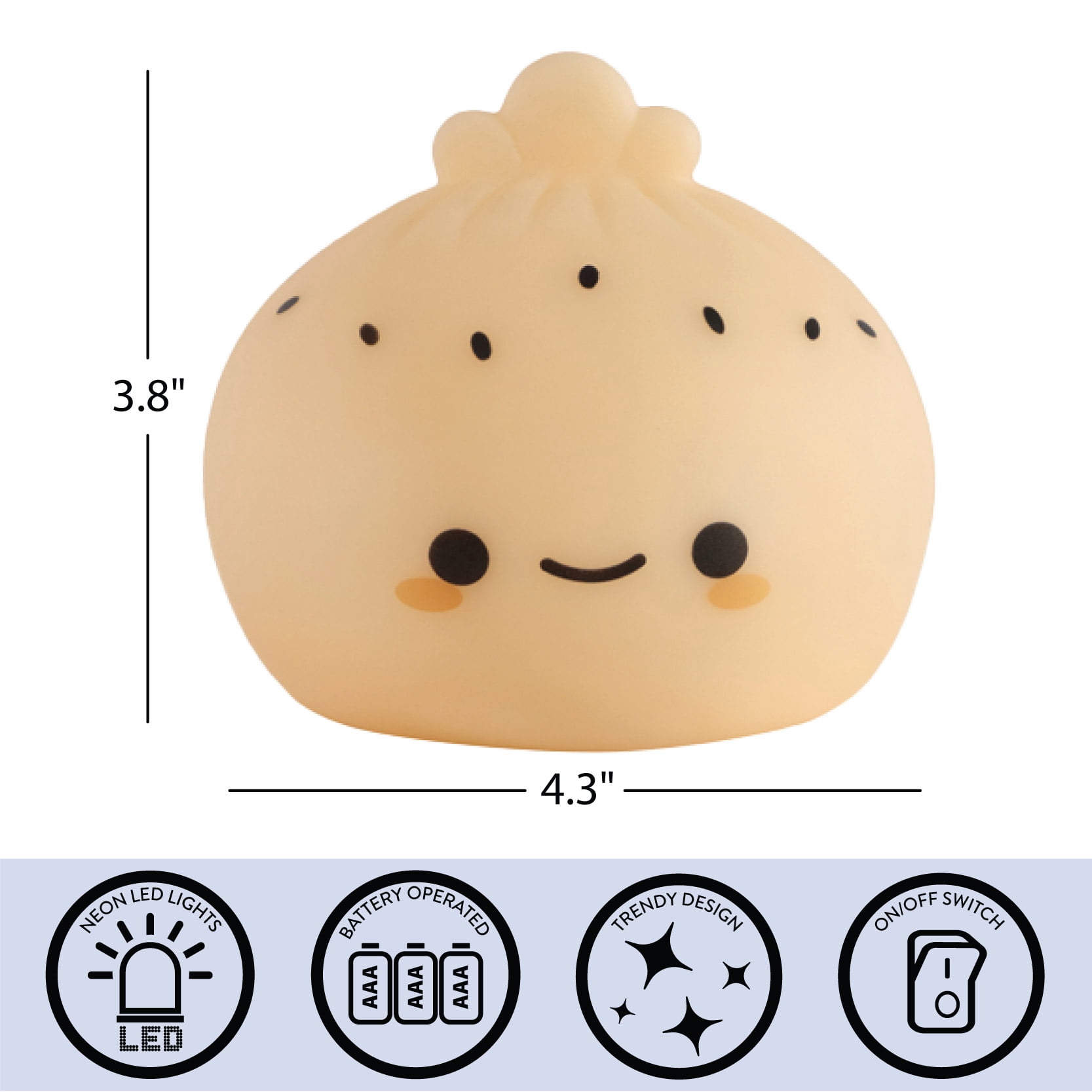Urban Shop 3.75" H x 4.25" W Dumpling Figural Mood Light