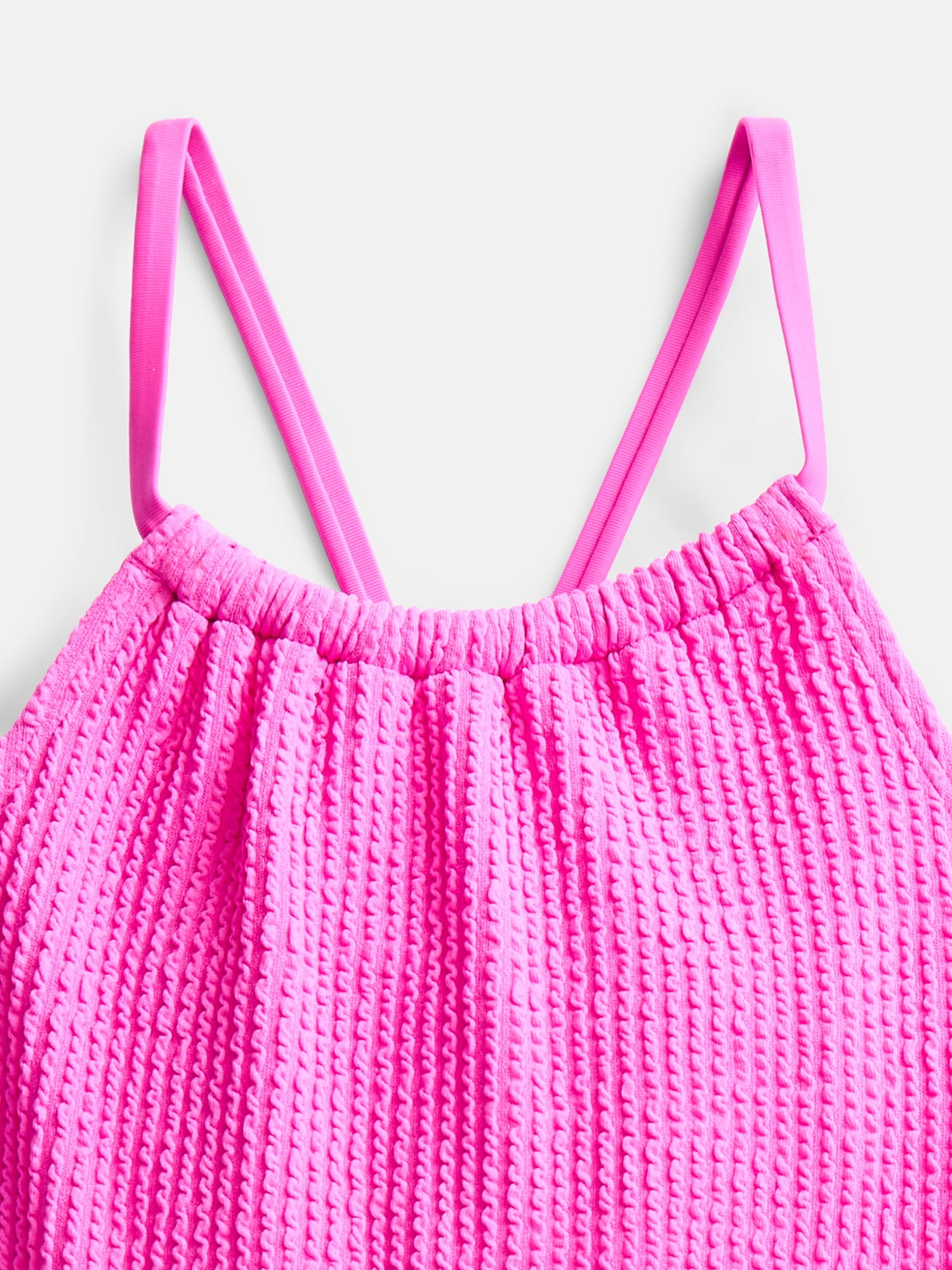 Wonder Nation Girls Cross Back Popcorn One Piece Swimsuit, Sizes XS-XL