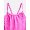 thumbnail image 3 of Wonder Nation Girls Cross Back Popcorn One Piece Swimsuit, Sizes XS-XL, 3 of 3