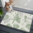 thumbnail image 3 of 2x3 Ft Entryway Area Rug, Sage Green Coastal Kitchen Rug Runner Washable Floor Mat, Coral Starfish Nautical Compass Non Slip Indoor Door Mat Throw Carpet for Bathroom Living Room Bedroom, 3 of 8