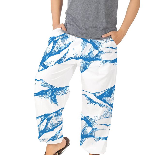 Pantalones largos para hombre, bombachos de moda, pantalones estampados elásticos sueltos para playa Athleisure Odeerbi ODB-2