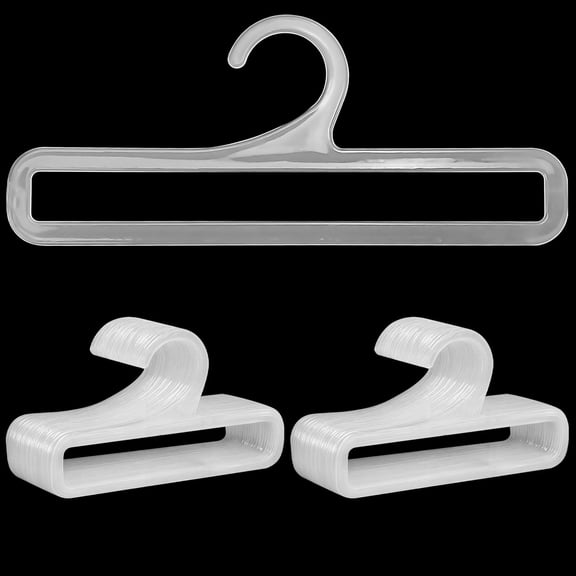 50Pcs Tea Towel Hanger for Retail Display, 7.7" Long White Multifunctional Plastic Hangers Storage Racks for Sock Storing Hanging Legging Scarf Clothes Wardrobe Ties Shawls Rings Belts Scarves
