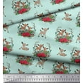thumbnail image 3 of Soimoi Green Cotton Duck Fabric Deer Animal Decor Fabric Printed Yard 56 Inch Wide, 3 of 3
