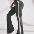 thumbnail image 5 of Bloomae Flare Legging for Women Tummy Control Yoga Pants High Waisted Bell Bottoms Loose Comfy Wide Leg Baggy Y2k Gym Athletic Striped Track Pants Gray XL, 5 of 10