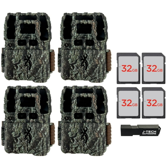 (4) Browning Dark Ops DCL Nano Trail Game Camera Bundle Includes 32GB Memory Card and J-TECH Card Reader (26MP) | BTC6DCLN