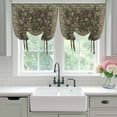 thumbnail image 4 of Sage Green Floral Boho Balloon Curtains for Bedroom/Front Door/Bathroom, Ethnic Tribe Abstract Art Flower Tie Up Curtains 63 Inch Length Light Filtering Kitchen Curtains Shades for Windows 46"x63", 4 of 8