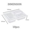 thumbnail image 4 of 10Pcs Meal Prep Container Food Storage Disposable Microwave Safe 3 Compartment Transparent, 4 of 5