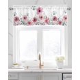 thumbnail image 2 of Vintage Floral Linen Curtain Valance for Bedroom/Bathroom/Kitchen/Office/Living/Dining Room Windows,Botanical Flower Watercolor Leaves Rod Pocket Topper Drapes Decorative Cafe Drapery Panel 54x18, 2 of 6