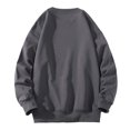 thumbnail image 4 of zfwon Mens Cotton Crew Neck Sweatshirts Oversized Warm Fleece Long Sleeve Pullover Fashion Solid Color Jumpers Outdoor Comfortable Sports Sweatshirts Everyday Wear Tops, 4 of 4