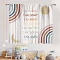 thumbnail image 3 of Rainbow Curtains for Girls Bedroom, Boho Rianbow Quotes Inspirational Motivational Positive Colorful Pastel Window Drapery for Baby Kids Living Room Toddler Nursery Classroom 2 Panels, 42"x54" Inch, 3 of 5