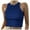 Blue, variant on Short Tops Solid Women's Vest Color Sleeveless Tank Neck Round Women's Blouse