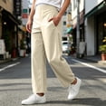 thumbnail image 6 of Costeam Womens Quick Dry Curved Barrel Casual Pants Dual Side Deep Hand Pockets Drawstring Elastic High Waist Loose Fit Cropped Length Athletic Harem Trousers, 6 of 8