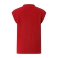 thumbnail image 5 of TTUHYWXI Women's Crochet Colorblock Sweater Vest Striped Split Button Down Sleeveless Knitted Cardigan (Red, One Size), 5 of 9