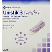 Unistik 3 Comfort Safety Lancets 28G (Box of 200)