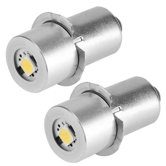 2X 1W P13.5S LED Flashlight Bulb, 100-110LM 2700-7000K Replacement Bulb Torch Lamp Emergency Work Light(3V)