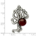 thumbnail image 3 of Sterling Silver Antiqued & Textured Octopus w/ Red Stone Chain Slide QC8782, 3 of 4