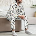 thumbnail image 7 of Naloa Colorful Hearts Penguin Men’s Pajamas Set - Long Sleeve Button Down Sleep Shirt and Pajama Bottoms Sleepwear Set-X-Large, 7 of 7