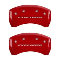 MGP 4 Caliper Covers Engraved Front & Rear Explorer Red finish silver ch Fits select: 2011-2019 FORD EXPLORER XLT