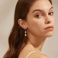 thumbnail image 3 of Lancharmed Gold Plated Stud Earrings,Round Pearl Pendant Earring Sister Gift, 3 of 7