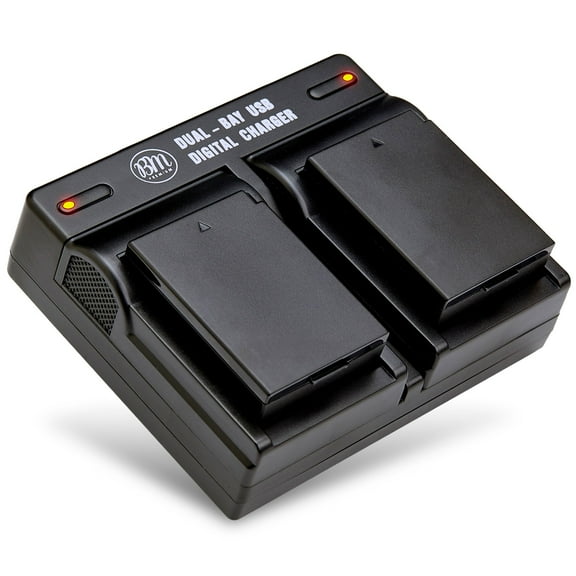 BM Premium 2 LP-E10 Batteries and Dual Bay Battery Charger for Canon EOS Rebel T3, T5, T6, T7, EOS 1100D, EOS 1200D, EOS 1300D, EOS 2000D Cameras