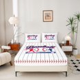 thumbnail image 2 of Manfei Sport Fitted Sheet Full, Baseball Gaming Bed Set, Red Navy White 3pcs, 1 Fitted Sheet and 2 Pillowcases, 2 of 6