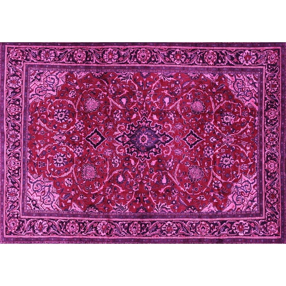 Ahgly Company Indoor Rectangle Persian Pink Traditional Area Rugs, 5' x 7'