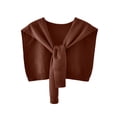 thumbnail image 2 of Knit Shawl Wrap Women Front Tie Knot Cropped Shrug, Soft Knitted Shoulder Cape Sweater for Office Dress Layering, 2 of 3