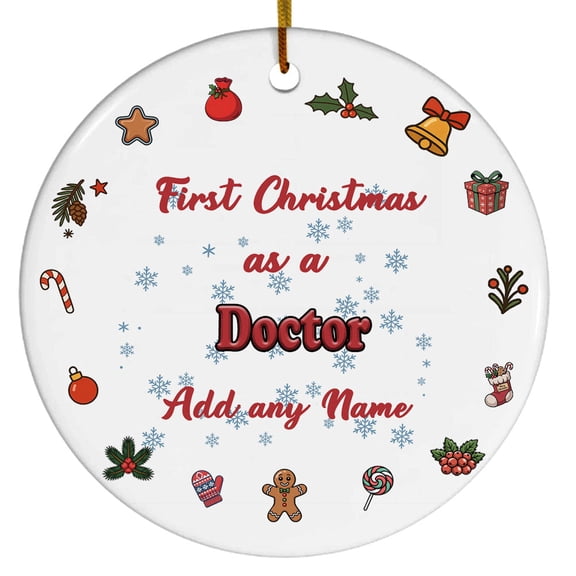 Santa's Favorite Doctor Ceramic Ornament, Custom Christmas Ornament, Christmas 2025 Tree Decoration, Gift for Family, Friends & Coworkers
