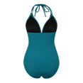 thumbnail image 4 of One Piece Bathing Suit for Women Shirred Tummy Control Swimsuits Halter Backless Monokini Swimwear, 4 of 4