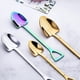 thumbnail image 4 of Juego de 8 cucharas de acero inoxidable, cucharas creativas con forma de pala, cucharas para café, té, helado (coloridas), 4 of 5