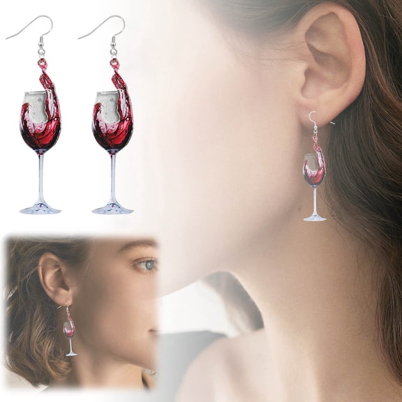 Glass & Mug Earrings for Women - Playful Acrylic Drink-Themed Dangle Earrings, Lightweight Funny Food Jewelry, Unique Conversation Starter Accessories for Everyday Wear