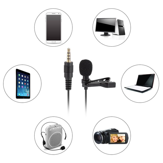 Mini Micrófono de Solapa Lavalier Con Clip, Micrófono Con Cuello Jack de 3,5 mm, Condensador, Micrófono Pequeño Para Grabar Podcast, PC, Portátil, iOS, Entrevista