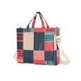 thumbnail image 7 of FORMRS Womens Corduroy Tote Bag Crossbody Shoulder Handbag with Pocket, Red Teal Plaid, 7 of 7