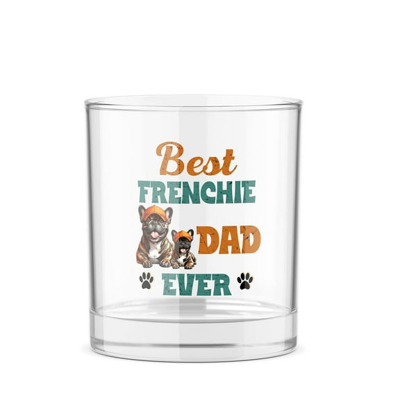 Best French Bulldog Dad Ever Happy Father's Day 11oz Whiskey Glass Mug Dog Lover Gifts Whiskey Cocktail Glasses Cup - 02006