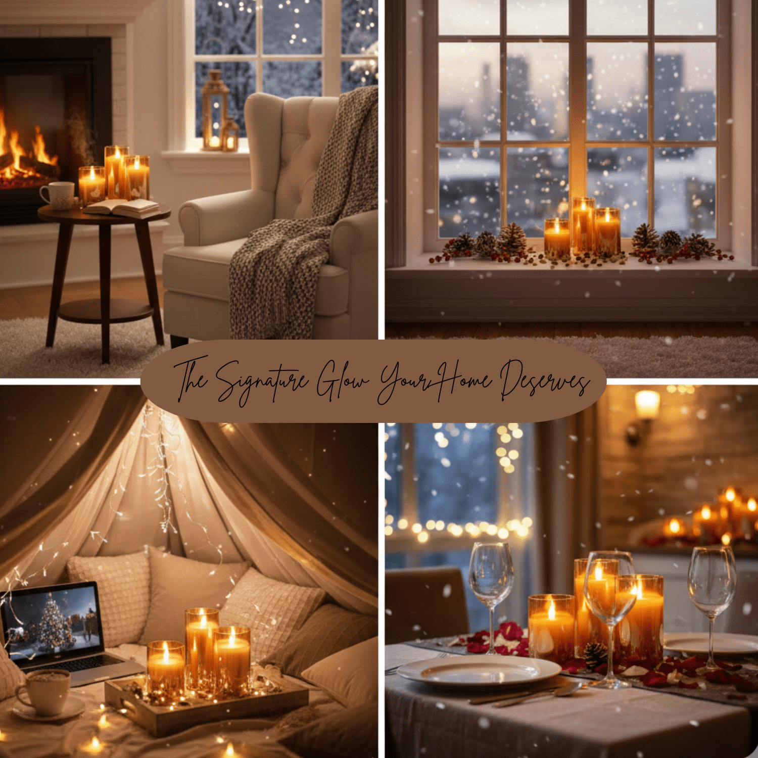 WYZworks LED Metallic Mirrored Tinted Gold Glass Flickering Dimmable Flameless Candles - Set of 3 with Remote Control