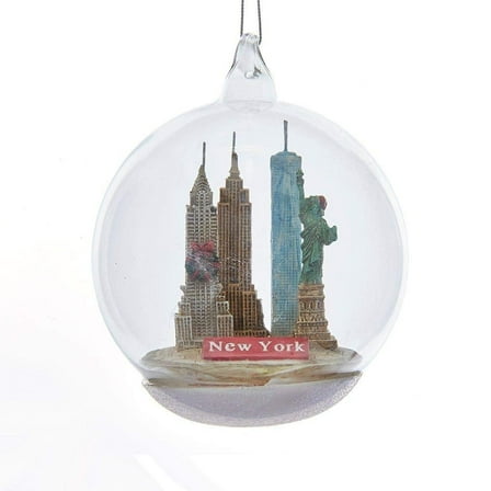 Kurt Adler 4-Inch New York City Landmark Glass Christmas Ornament – Holiday Tree Decoration