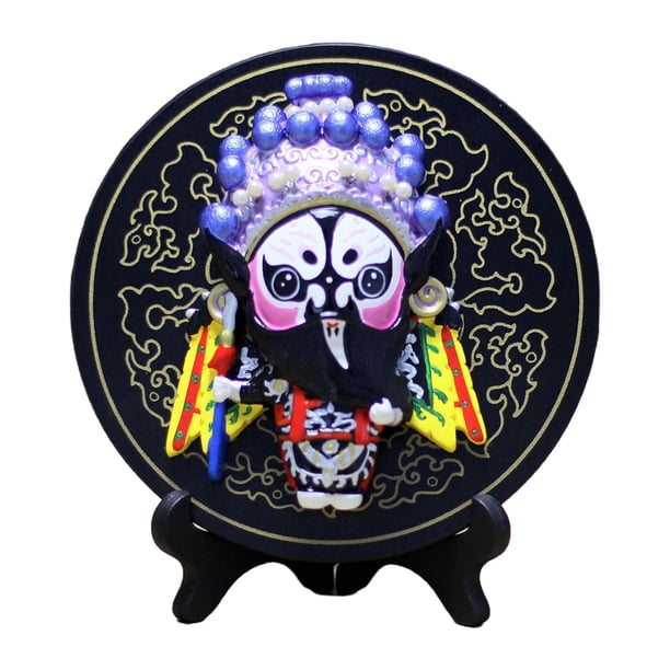 Decoración de escritorio de estilo chino, maquillaje facial de la Ópera de Pekín, artesanías de cerámica para Estilo B