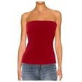 thumbnail image 2 of Landzoo One Womens Sleeveless Backless Wide Lapel Blouse With Slits – Solid Color Top For Casual Or Night Out Cozy Stylish Basic Tube Tops, 2 of 9