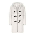 thumbnail image 5 of Wensltd Women Christmas Fleece Hooded Coat Fashion Button Design Solid Color Casual Long Sleeve Winter Jacket, 5 of 9
