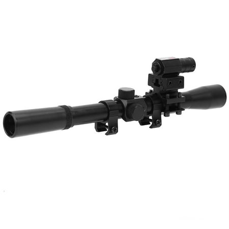 Tebru Optic Scope, Scope, Black Airsoft Red Dot Laser Shotgun Rifle Scope With Bore Sight and Rail (Best Shotgun Scope For The Money)