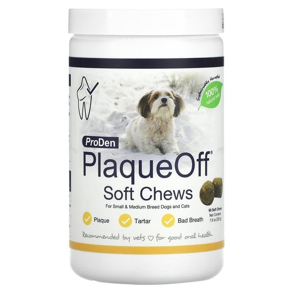 ProDen PlaqueOff® Soft Chews, For Small & Medium Breed Dogs & Cats, 90 Soft Chews, 7.9 oz (225 g)