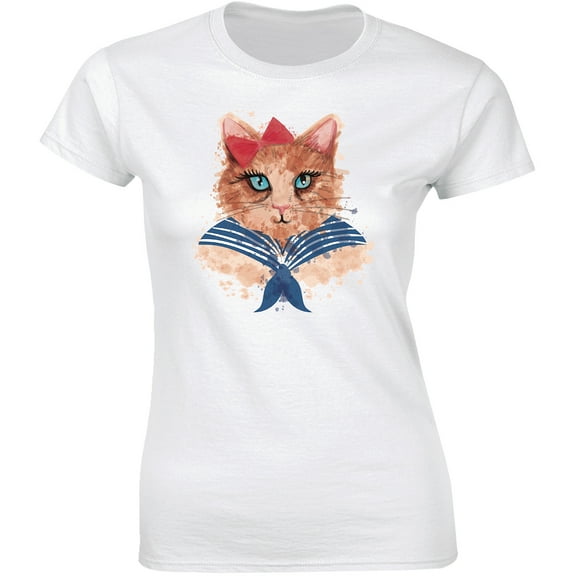 Siberian Cat Face Cats Kitty Funny Gift Cartoon Animal Pet Women's T-Shirt