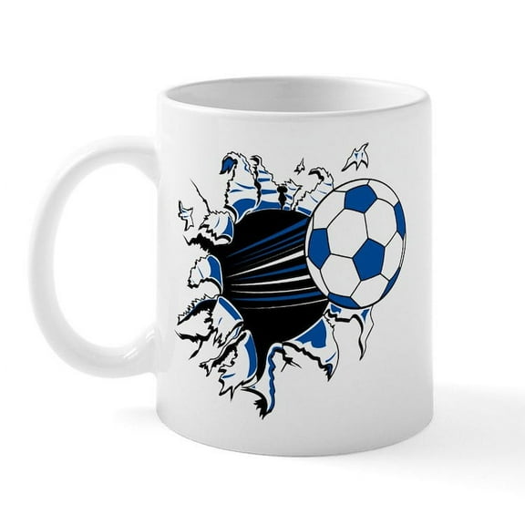CafePress - Soccer Ball Burst Mug - 11 oz Ceramic Mug - Novelty Coffee Tea Cup