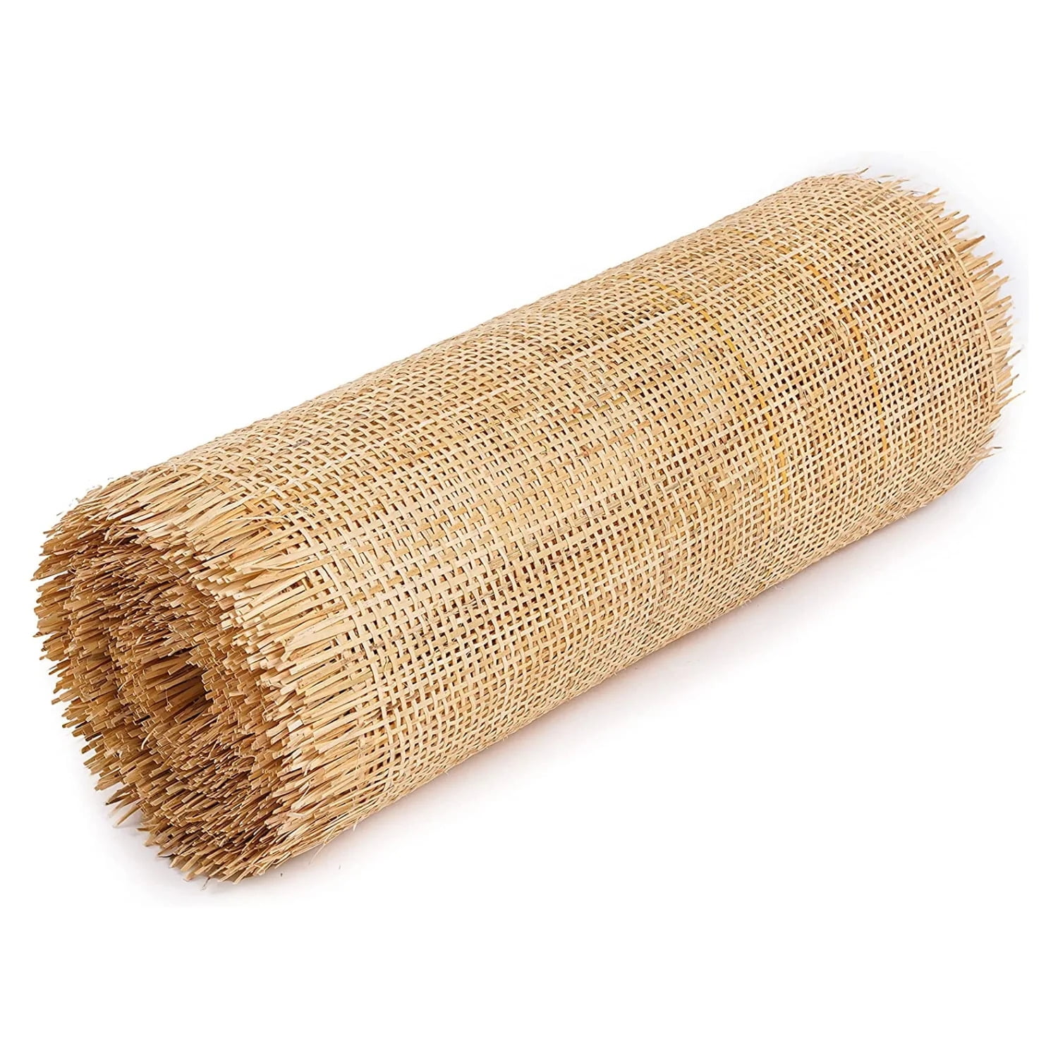 36 Wide Semi-Bleached Rattan Square Cane Webbing Radio Mesh Caning Material  For Chairs, Cabinet, Door -Open Weave Wicker Woven Rattan Sheets 