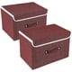 thumbnail image 1 of Foldable Storage Bins 2 Pack Storage Boxes With Lids And Handles Storage Baskets In Linen Storage Organizers (red Wine), 1 of 2